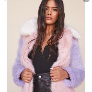 LPA pastel faux fur coat